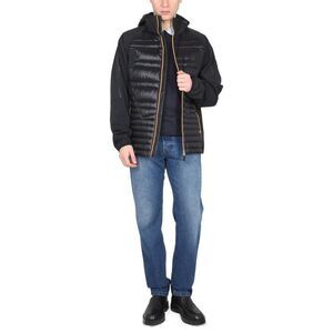 BOSS Men's Hybrid Hooded Quilted Jacket Men BLACK Outerwear